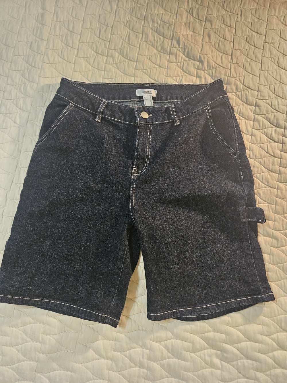 Vintage Forever 21 Carpenter Dark Blue Denim Men's Shorts